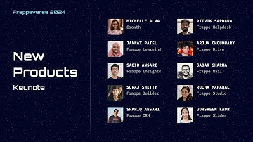 New Products Keynote | Frappe Learning, Insights, CRM, Helpdesk, Builder, Drive, Studio, Slides