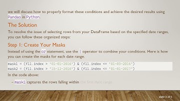 How to Efficiently Select Date Ranges in Pandas DataFrames with Python