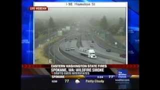 Blowing dust and wildfires in Spokane, WA- August 26, 2010 (The Weather Channel)