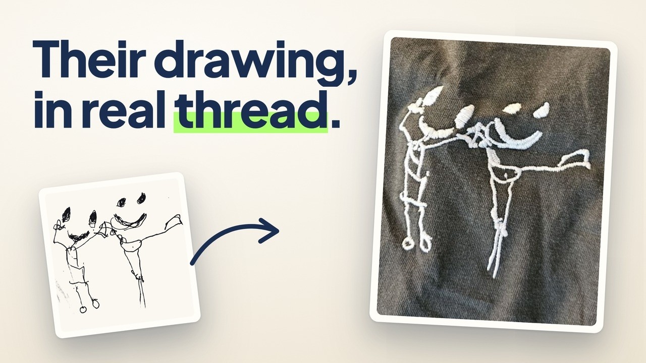 Watch: How to turn your child's drawing into an embroidered shirt