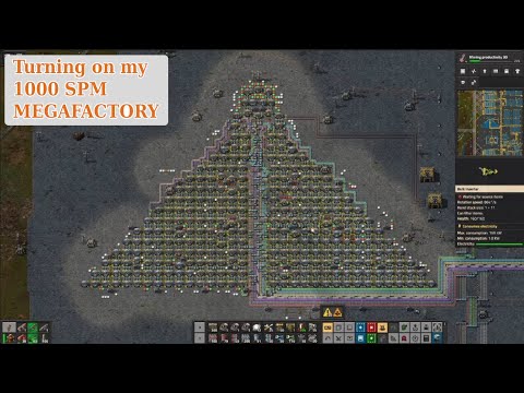 Turning on my 1K SPM MEGAFACTORY in Factorio - YouTube