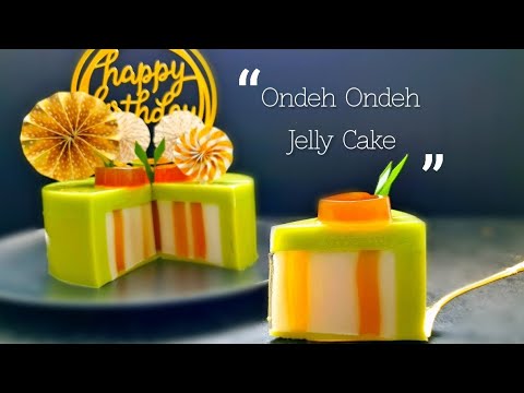 美丽的班兰椰糖燕菜蛋糕-❤-beautiful-ondeh-ondeh-jelly-cake-#littleduckkitchen