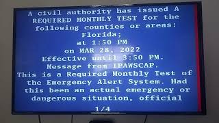 Emergency Alert System monthly test (March 28th, 2022)