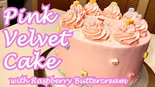 Valentine's Sweetheart Cake!! | Delicious Pink Velvet Cake with Raspberry Buttercream!