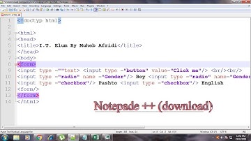 How to Downloading notepad ++ HTML-Video 2 (PASHTO)