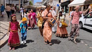 Nagar Sankirtan Lisboa || Hari Naam Kirtan On Street Portugal LISBON