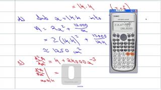 Core Maths: Differentiation 5 - Max/Min Problems