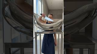 Chrome Banana Cutting ASMR | Liquid Metal Core 🔪🍌 #satisfying #oddlysatisfying #asmr #shorts  #ai