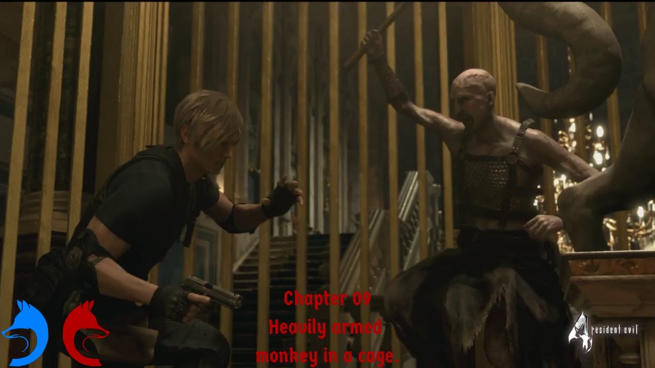 Resident Evil 4 Episode 09: Heavily armed monkey in a cage.