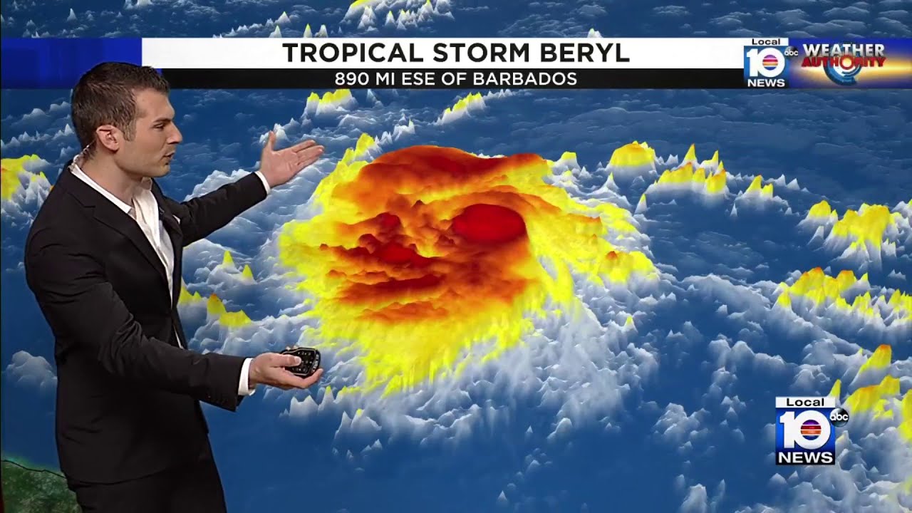 Beryl to strengthen to a hurricane this weekend - YouTube