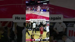 Nebraskas Jamarques Lawrence was making sure the floor was wiped up in Iowa City 😂 #basketball
