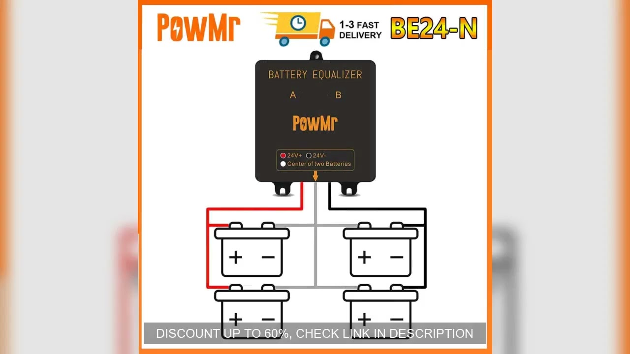 POWMR 24V Battery Balancer Equalizer Protection batteries 12V Battery Equalizer Lead Battery Series