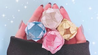 折り紙　15個　立体花 折り紙1枚だけ！】立体花の作り方🪷小物入れにもなります✨可愛い