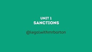 Unit 1 Aos3 VCE Legal Studies - Sanctions (Part two)