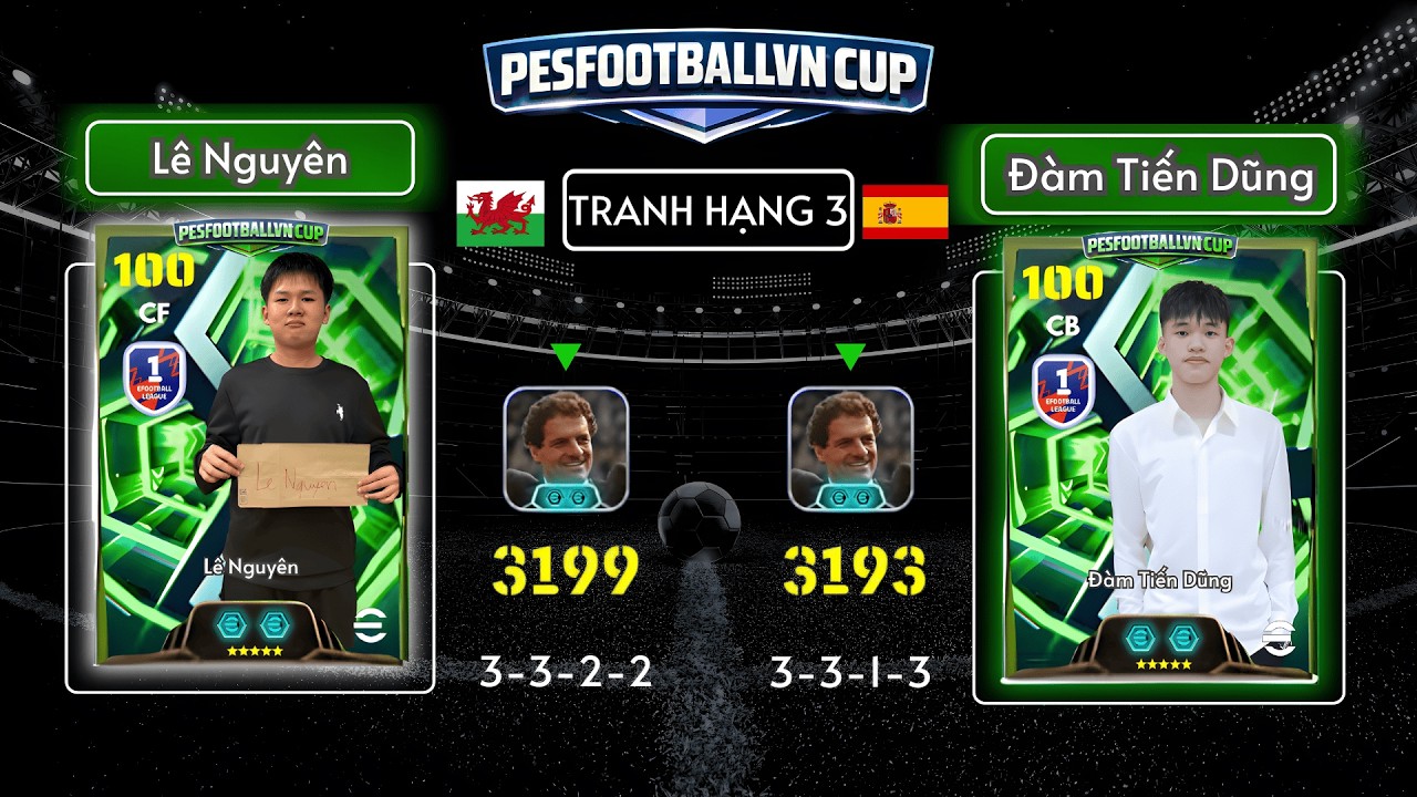 Pesfootballvn Cup• TRANH HẠNG 3: LÊ NGUYÊN vs ĐÀM TIẾN DŨNG | DANH HIỆU XỨNG ĐÁNG