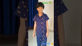 Detox drink ☘️ and Free hand exercises 💪💪# kids exercise #shravani_naresh