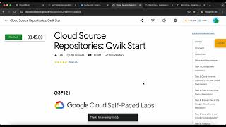 Cloud Source Repositories: Qwik Start | GSP121