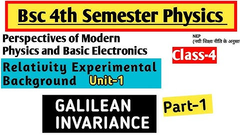 Galilean Invariance | Perspective of Modern Physics | Bsc 4th Semester Physics unit1 #yourbscguide