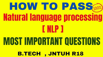 Natural language processing important questions jntuh | NLP important questions btech jntuh || #nlp