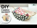 DIY SWING FABRIC BASKET | How to make fabric storage bins Sewing Pattern & Tutorial [sewingtimes]