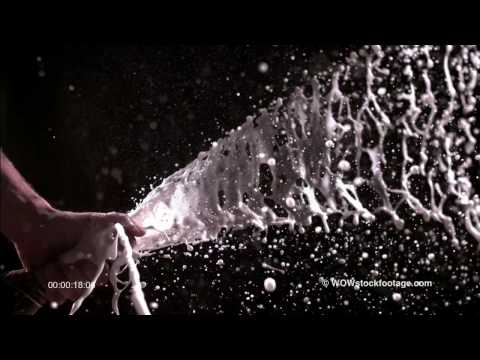 Super slow motion of popping champagne bottle SF0004