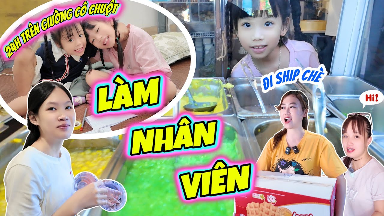 Một Ngày Làm Nhân Viên Bán Chè - MiMi Và Mint Vy Thử Thách 24H Trên Giường Ngủ Nhà Cô Chuột!