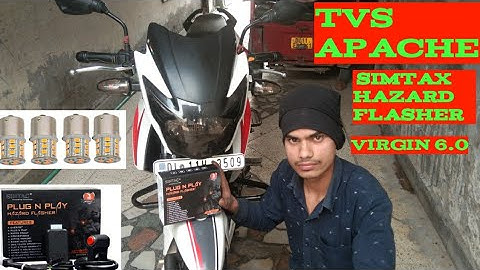TVS Apache simtac hazard flasher virgin 6.0 TVS Apache bs6 180//160 hazard flasher fitting video