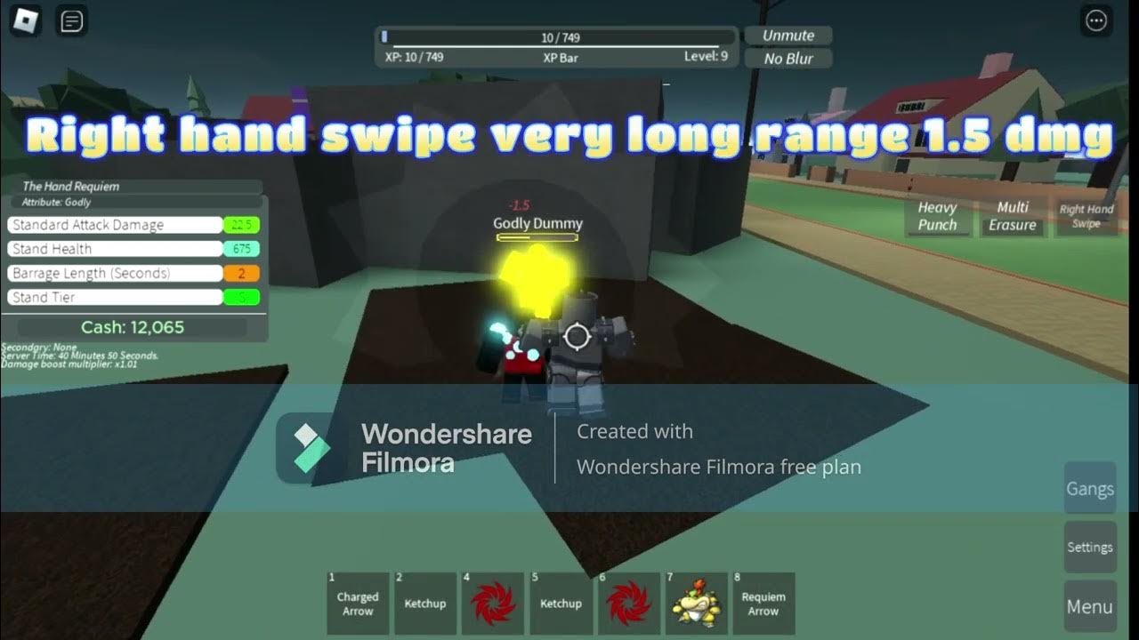 Roblox stand upright rebooted the hand requiem showcase godly attribute