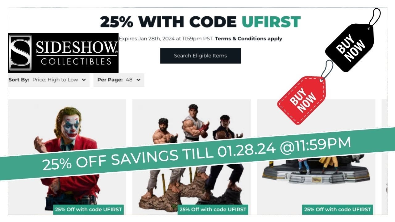 Sideshow Collectibles “UFIRST” 25% OFF SALE