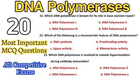 DNA Polymerases MCQ | DNA Replication| Molecular Biology MCQ for Competitive Exams
