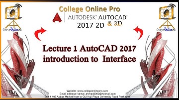 Autodesk AutoCAD 2017 Tutorial Lecture 1 Interface intro in english
