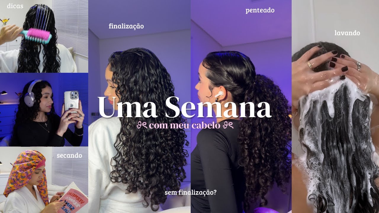 UMA SEMANA com o meu cabelo🪄 penteado, lavando, finalização + minha linha fav da WIDI CARE🥭⭐️