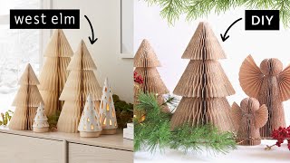 How To Make A Christmas Tree Out Of Paper (DIY West Elm Dupe) - FancyBloom