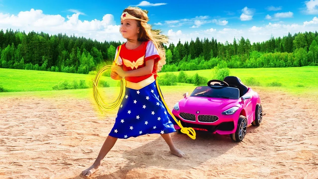 Toy Car Rider Max and Arina Ride on Toy Car & pretend play with toys - YouTube