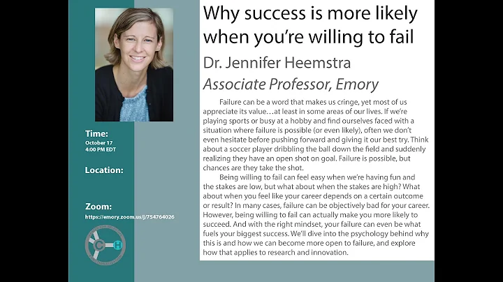 Dr. Jen Heemstra - Embracing Failure Seminar
