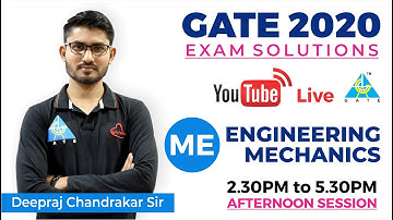 GATE 2020 Mechanical Afternoon Question | Engineering Mechanics | Question 1 | Live session