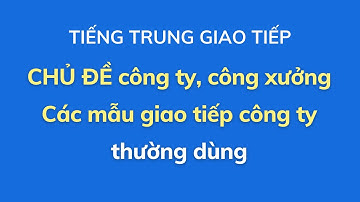 Từ vựng và mẫu câu giao tiếp chủ đề công ty, công xưởng || HỌC TIẾNG TRUNG CẤP TỐC