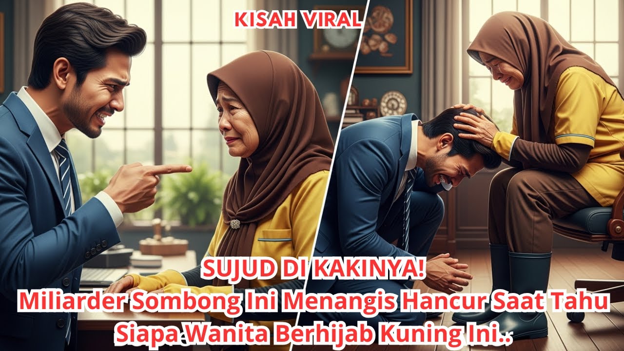 SUJUD DI KAKINYA! Miliarder Sombong Ini Menangis Hancur Saat Tahu Siapa Wanita Berhijab Kuning Ini..