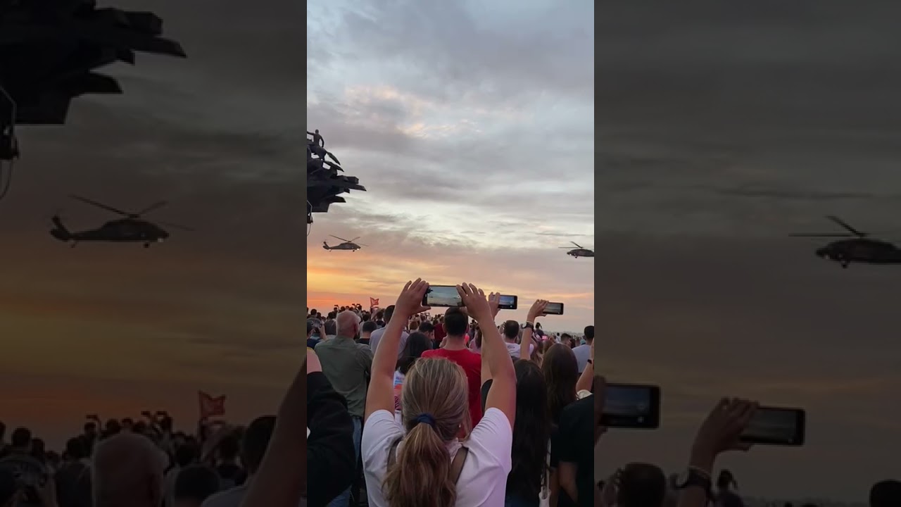 İzmir'de harmandalı zeybek efe oynayan helikopterler