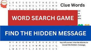 Play a word search puzzle that has a hidden message in it