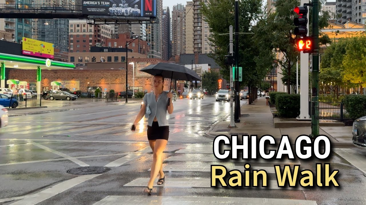 CHICAGO Rain Walk  ☔ Downtown Walking Tour On Monday | August 18, 2025 | 4K 60fps