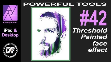 Threshold painting on white background, Affinity Photo Tutorial Power tools number 42.