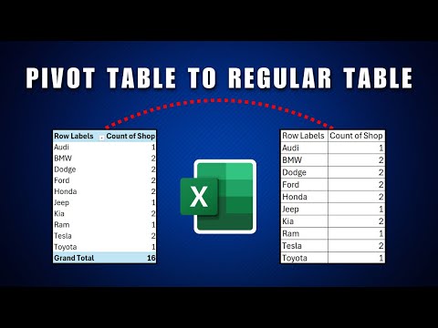 How To Convert A Pivot Table To A Regular Table In Excel 2026