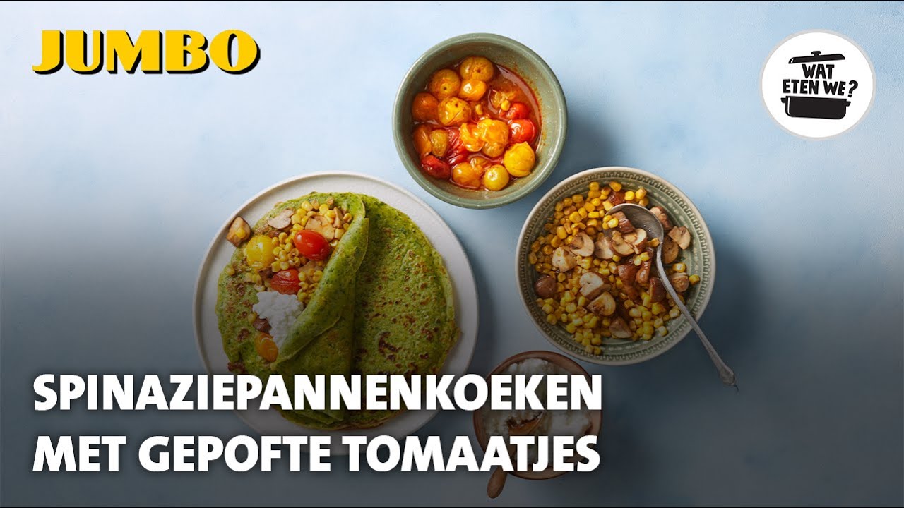 Wat eten we? Spinaziepannenkoeken met gepofte tomaatjes