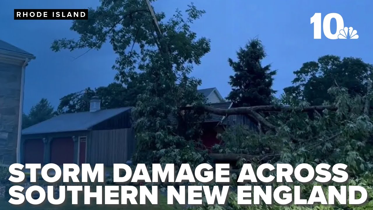 Damage reported across Southern New England after strong storms - YouTube