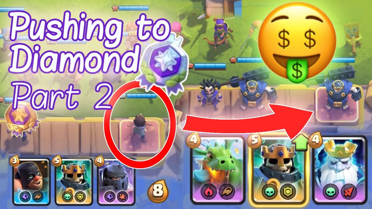 Pushing to Diamond Using Elixir Loong Part 2 | Clash Royale Merge ...