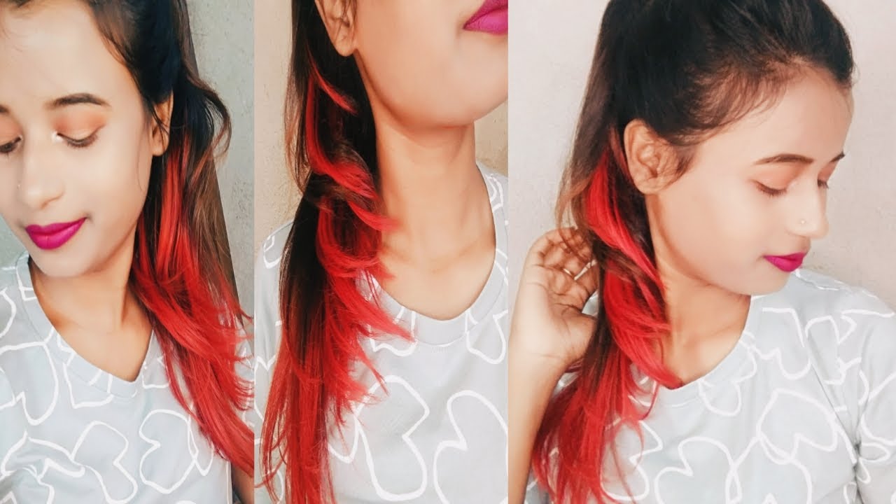 Streax hair colour highlights / How to colour your hair at home under