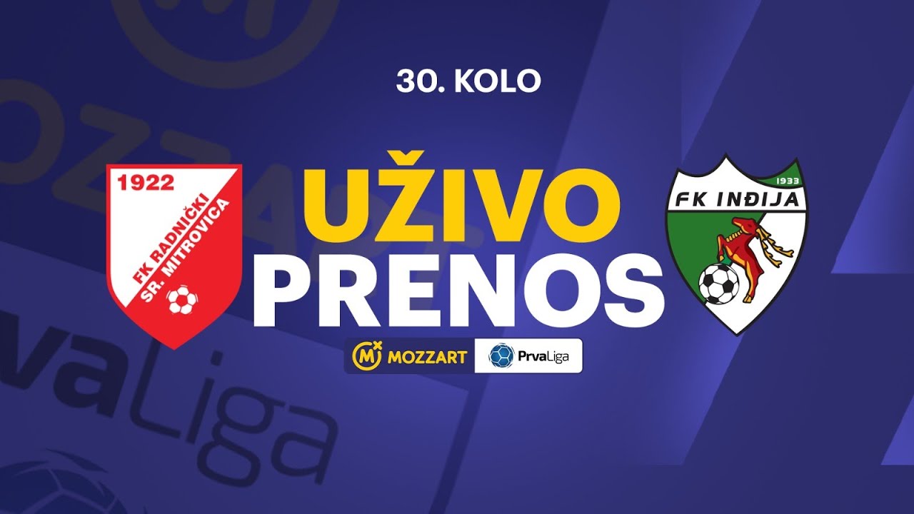 Radnički SM - Inđija Toyo Tires Mozzart Bet Prva liga Srbije 2024/25 30. Kolo