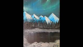 ASMR relaxing whistling winter wind sounds with my painting animated & looped to send you to sleep!