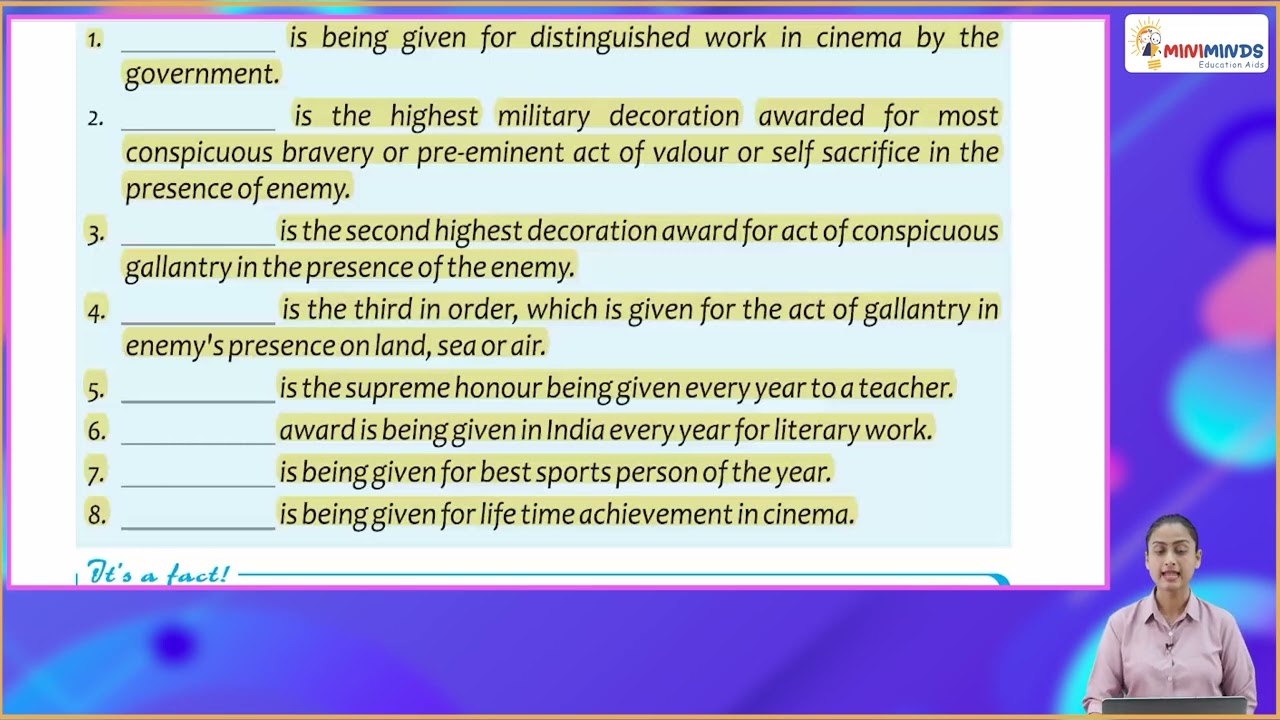 Ch 5 | Miniminds | Knowledge Tree | Class 03 | Famous Awards  | For children